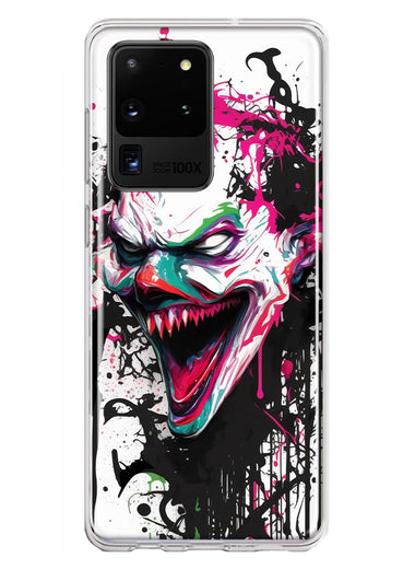 Samsung Galaxy S20 Ultra Evil Joker Face Painting Graffiti Hybrid Protective Phone Case Cover