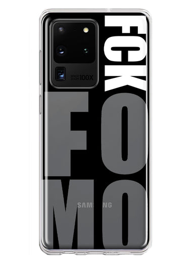 Samsung Galaxy S20 Ultra Black Clear Funny Text Quote Fckfomo Hybrid Protective Phone Case Cover