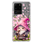 Samsung Galaxy S20 Ultra Cute Pink Cherry Blossom Gnome Spring Floral Flowers Double Layer Phone Case Cover
