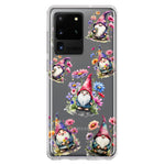 Samsung Galaxy S20 Ultra Cute Pink Purple Cosmos Flowers Gnomes Spring Floral Double Layer Phone Case Cover