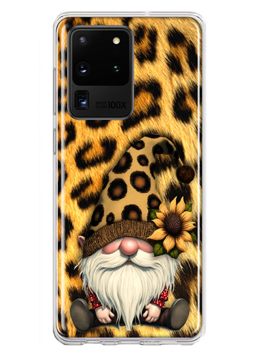 Samsung Galaxy S20 Ultra Gnome Sunflower Leopard Hybrid Protective Phone Case Cover