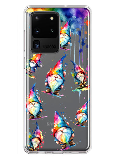 Samsung Galaxy S20 Ultra Neon Water Painting Colorful Splash Gnomes Hybrid Protective Phone Case Cover