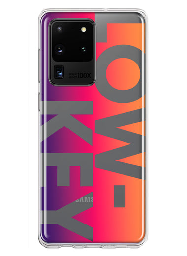 Samsung Galaxy S20 Ultra Purple Pink Orange Clear Funny Text Quote Low Key Hybrid Protective Phone Case Cover