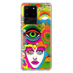 Samsung Galaxy S20 Ultra Neon Rainbow Psychedelic Trippy Hippie DaydreamHybrid Protective Phone Case Cover