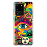 Samsung Galaxy S20 Ultra Neon Rainbow Psychedelic Trippy Hippie Multiple Eyes Hybrid Protective Phone Case Cover