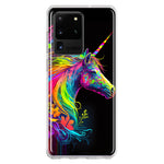 Samsung Galaxy S20 Ultra Neon Rainbow Glow Unicorn Floral Hybrid Protective Phone Case Cover