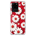 Samsung Galaxy S20 Ultra Cute White Red Daisies Polkadots Double Layer Phone Case Cover