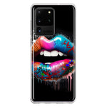 Samsung Galaxy S20 Ultra Colorful Lip Graffiti Painting Art Hybrid Protective Phone Case Cover