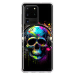 Samsung Galaxy S20 Ultra Fantasy Skull Headphone Colorful Pop Art Hybrid Protective Phone Case Cover