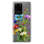 Samsung Galaxy S20 Ultra Purple Yellow Red Spring Flowers Floral Hybrid Protective Phone Case Cover
