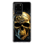Samsung Galaxy S20 Ultra Steampunk Skull Science Fiction Machinery Double Layer Phone Case Cover