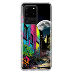 Samsung Galaxy S20 Ultra Urban City Full Moon Graffiti Painting Art Hybrid Protective Phone Case Cover