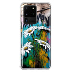 Samsung Galaxy S20 Ultra White Daisies Graffiti Wall Art Painting Hybrid Protective Phone Case Cover