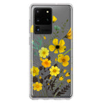 Samsung Galaxy S20 Ultra Yellow Summer Flowers Floral Hybrid Protective Phone Case Cover