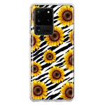Samsung Galaxy S20 Ultra White Zebra Sunflowers Polkadots Double Layer Phone Case Cover