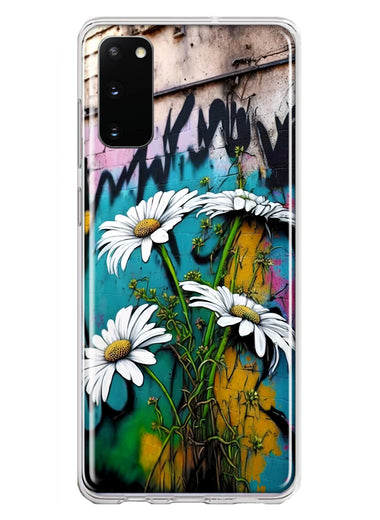 Samsung Galaxy S20 White Daisies Graffiti Wall Art Painting Hybrid Protective Phone Case Cover