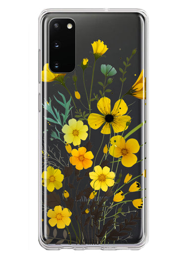 Samsung Galaxy S20 Yellow Summer Flowers Floral Hybrid Protective Phone Case Cover