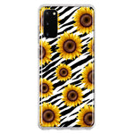 Samsung Galaxy S20 White Zebra Sunflowers Polkadots Double Layer Phone Case Cover