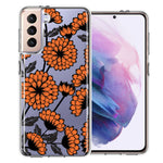 Samsung Galaxy S21 Orange Chrysanthemum Flowers Design Double Layer Phone Case Cover