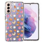 Samsung Galaxy S21 Mexican Pan Dulce Cafecito Coffee Concha Polka Dots Double Layer Phone Case Cover