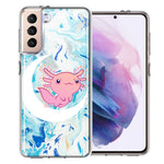 Samsung Galaxy S21 Plus Pink Axolotl Moon Mable Design Double Layer Phone Case Cover
