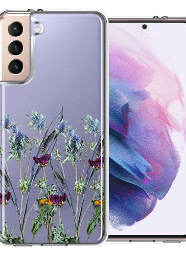 Samsung Galaxy S21 Plus Country Dried Flowers Design Double Layer Phone Case Cover