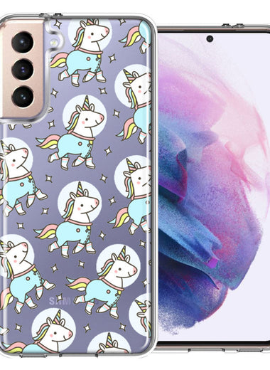 Samsung Galaxy S21 Plus Space Unicorns Design Double Layer Phone Case Cover