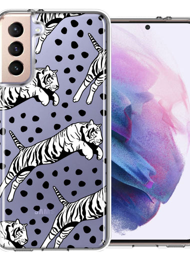 Samsung Galaxy S21 Plus Tiger Polkadots Design Double Layer Phone Case Cover
