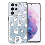 Samsung Galaxy S21 Ultra Halloween Spooky Ghost Design Double Layer Phone Case Cover