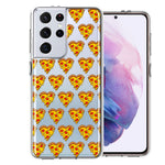 Samsung Galaxy S21 Ultra Pizza Hearts Polka dots Design Double Layer Phone Case Cover