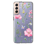 Samsung Galaxy S21 Spring Pastel Wild Flowers Summer Classy Elegant Beautiful Hybrid Protective Phone Case Cover