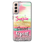 Samsung Galaxy S21 Summer Brush Strokes Sunrise Sunburn Sunset Repeat Hybrid Protective Phone Case Cover