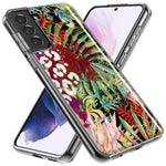 Samsung Galaxy S21 Ultra Leopard Tropical Flowers Vacation Dreams Hibiscus Floral Hybrid Protective Phone Case Cover
