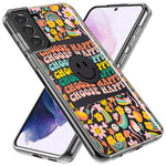 Samsung Galaxy S21 Choose Happy Smiley Face Retro Vintage Groovy 70s Style Hybrid Protective Phone Case Cover