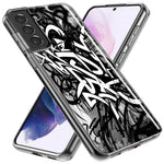 Samsung Galaxy S21 Black White Urban Graffiti Hybrid Protective Phone Case Cover