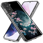 Samsung Galaxy S21 Kawaii Manga Pink Cherry Blossom Full Moon Hybrid Protective Phone Case Cover