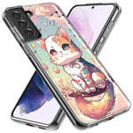 Samsung Galaxy S10e Kawaii Manga Pink Cherry Blossom Cute Cat Hybrid Protective Phone Case Cover