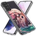 Samsung Galaxy S21 Ultra Kawaii Manga Pink Cherry Blossom Japanese Girl Boat Hybrid Protective Phone Case Cover