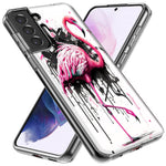 Samsung Galaxy S23 Plus Pink Flamingo Painting Graffiti Hybrid Protective Phone Case Cover