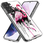Samsung Galaxy S10e Pink Flamingo Painting Graffiti Hybrid Protective Phone Case Cover