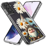 Samsung Galaxy S9 Plus Cute Gnome White Daisy Flowers Floral Hybrid Protective Phone Case Cover
