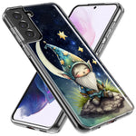 Samsung Galaxy S21 Stars Moon Starry Night Space Gnome Hybrid Protective Phone Case Cover