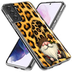 Samsung Galaxy S22 Ultra Gnome Sunflower Leopard Hybrid Protective Phone Case Cover