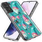 Samsung Galaxy S10e Turquoise Pink Hearts Gnomes Hybrid Protective Phone Case Cover