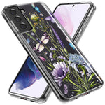 Samsung Galaxy S21 FE Lavender Dragonfly Butterflies Spring Flowers Hybrid Protective Phone Case Cover