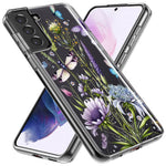 Samsung Galaxy S21 Lavender Dragonfly Butterflies Spring Flowers Hybrid Protective Phone Case Cover