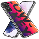 Samsung Galaxy S10e Purple Pink Orange Clear Funny Text Quote Low Key Hybrid Protective Phone Case Cover