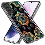 Samsung Galaxy S21 FE Mandala Geometry Abstract Elephant Pattern Hybrid Protective Phone Case Cover