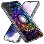 Samsung Galaxy S22 Ultra Mandala Geometry Abstract Galaxy Pattern Hybrid Protective Phone Case Cover