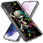Samsung Galaxy S21 Fantasy Paint Splash Pirate Skull Hybrid Protective Phone Case Cover